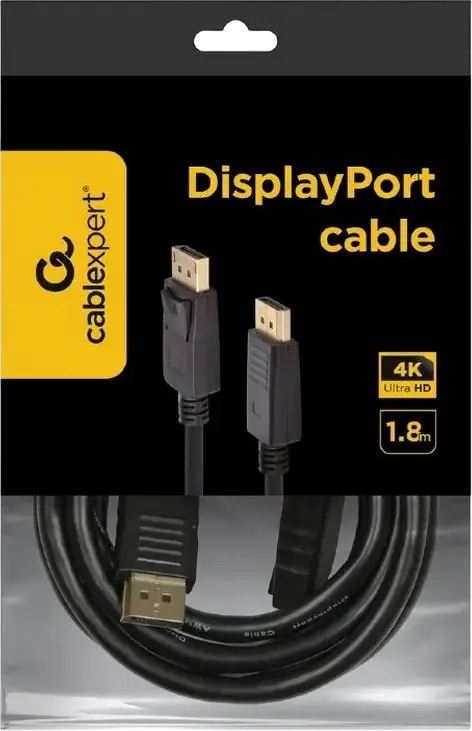 Cablexpert CC-DP2-6 DisplayPort to DisplayPort Cable, 4K Ultra HD 3840x2160 @ 60Hz, HD Audio Video Cable, 1.8m, Black
