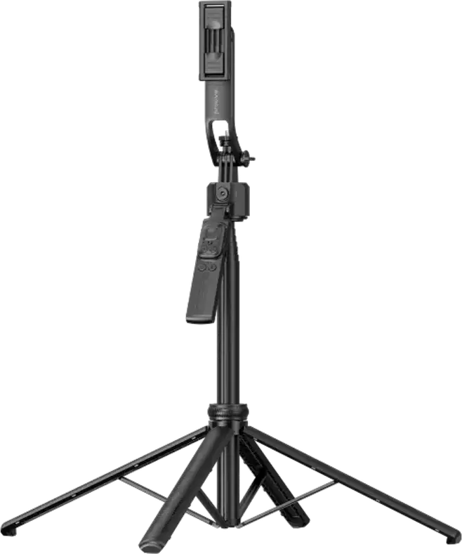 Stick Selfie Tripod Proove FaceFix, Lungime Maxima 163.5 cm, Aliaj Aluminiu si ABS, Picioare Tripod Integrate, Telecomanda, USB Type-C, Negru
