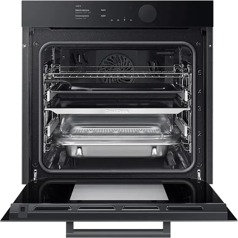 Samsung NV75T9979CD Built-in Electric Oven, 75L, Dual Cook Steam, Pyrolytic Cleaning, Bio Ceramic Enamel, A+ Energy Class, SmartThings, Black