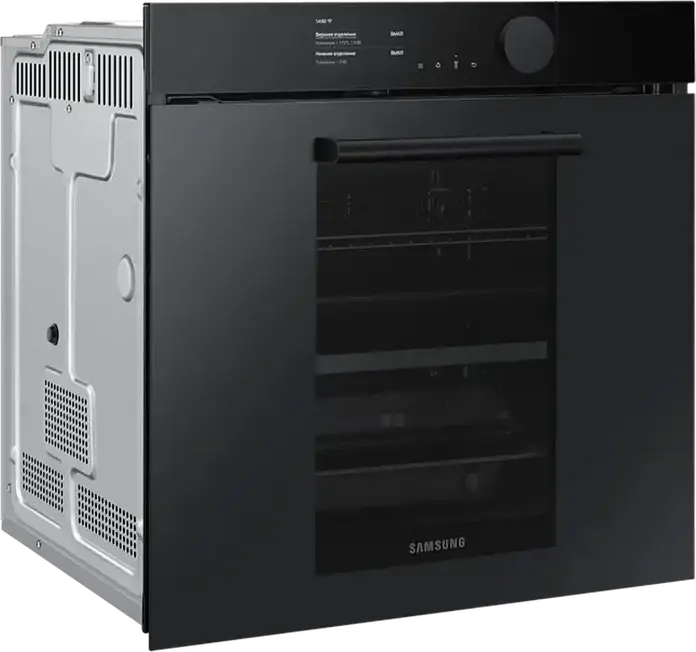 Samsung NV75T9979CD Built-in Electric Oven, 75L, Dual Cook Steam, Pyrolytic Cleaning, Bio Ceramic Enamel, A+ Energy Class, SmartThings, Black