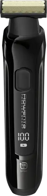 Trimer Rowenta TN6201F4 Forever Sharp Ultimate pentru Barba, Mustata si Corp, Lame din Otel Inoxidabil cu Platină de Titan 32mm, 15 Setari Lungime 0.5-17mm, Baterie Li-Ion 120min, Impermeabil, Negru