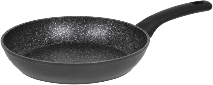 RESTO ATIK 93403 Frying Pan, 26 cm Forged Aluminum with Non-Stick Marble PFLUON Coating, Induction Compatible, Thermospot Indicator, Black