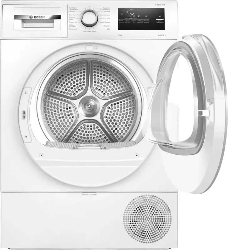 Bosch Serie 4 WTH85V9SPL Heat Pump Condensation Clothes Dryer, 8 kg Capacity, AutoDry Sensors, LED Display, White, Free-standing