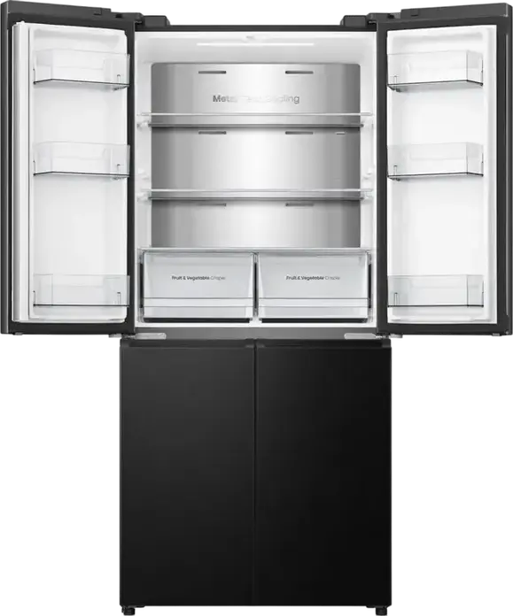 Hisense RQ5P470SALE 4-Door Side-by-Side Refrigerator, No Frost, 483L Net Volume, Wi-Fi Connectivity, LED Display, Black, 178.5x79.4x69.8 cm