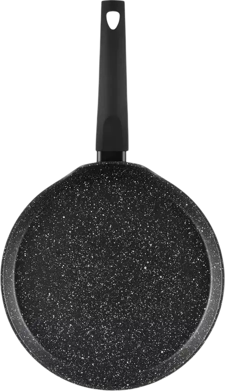 Ardesto AR1926GBP Gemini Gourmet Daiano Crepe Pan, 26 cm, Aluminum with Marble Non-Stick Coating, Bakelite Soft-Touch Handle, Induction Compatible, Black