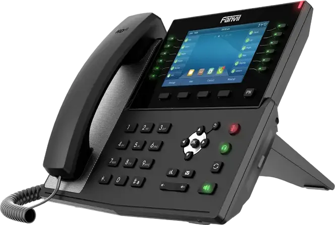 Fanvil X7C Enterprise IP Phone, 20 SIP Lines, 5-inch Color LCD TFT Screen, HD Audio, Bluetooth, Wi-Fi, PoE, Gigabit Ethernet, 60 Virtual DSS Keys, Black