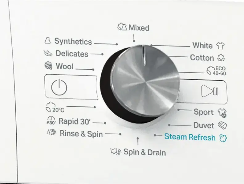 Whirlpool FFB 8258 BV EE Freestanding Washing Machine, 8kg, 1200 rpm, 6th Sense Technology, Inverter Motor, Steam Refresh, FreshCare+, White/Black