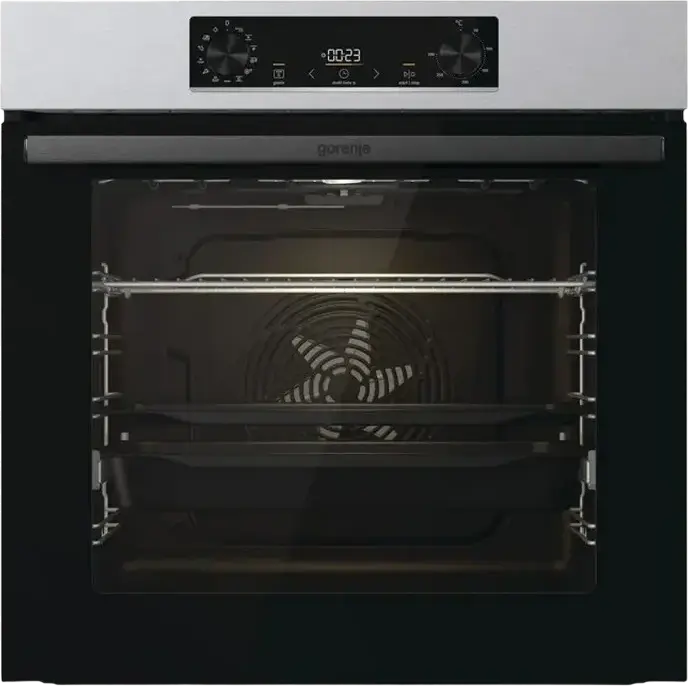 Cuptor Electric Incorporabil Gorenje BOSB 6737 E06X, 77L, Clasa A, 12 Moduri de Incalzire, AirFry, Curatare cu Abur AquaClean, Inox, Negru
