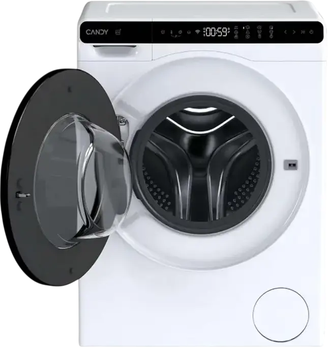 Masina de spalat rufe cu incarcare frontala Candy CW50-BP12307U1-S, 5kg, 1200 rpm, Clasa Energetica A, Motor Inverter, Control Smart hOn, Display LED, Alb
