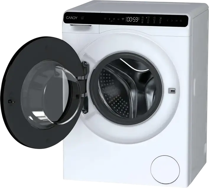 Masina de spalat rufe cu incarcare frontala Candy CW50-BP12307U1-S, 5kg, 1200 rpm, Clasa Energetica A, Motor Inverter, Control Smart hOn, Display LED, Alb