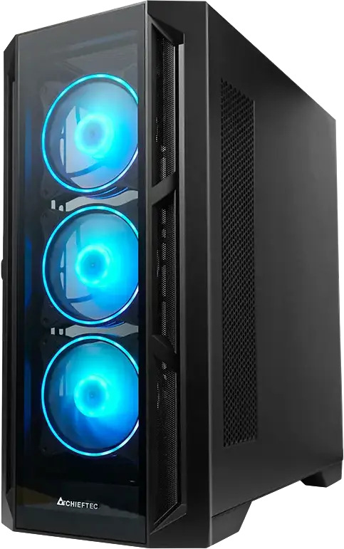 Carcasă PC Chieftec GA-01B-TG-OP, Midi-Tower, Fără PSU, Negru