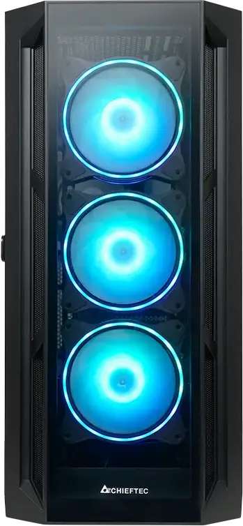Carcasa PC Chieftec APEX GA-01B-TG-OP Midi-Tower, Negru, Sticla Temperata, Suport E-ATX, 4 Ventilatoare A-RGB, USB 3.2 Gen2 Type-C, Otel SPCC, 465x230x495mm