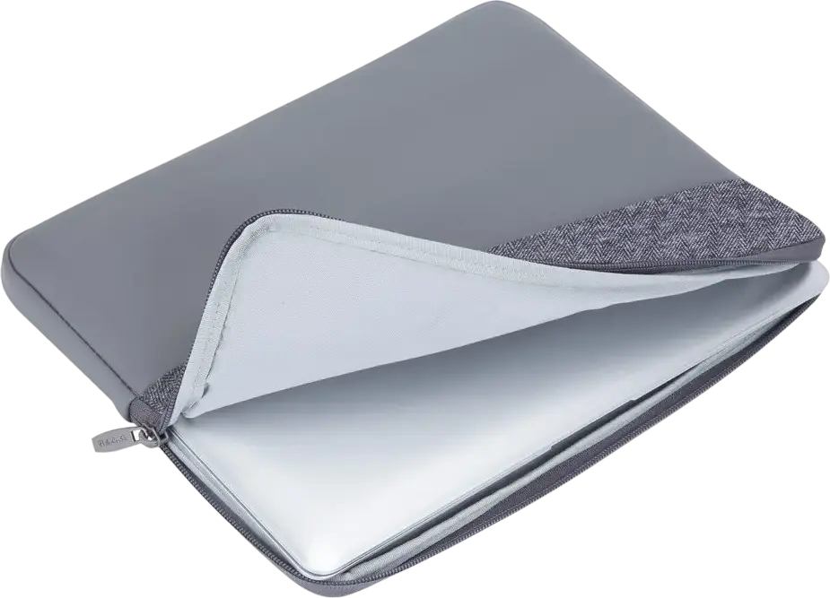 Husa pentru laptop RivaCase Egmont 7903 pentru laptopuri de pana 13.3 inch, MacBook Air 13, MacBook Pro 13, iPad Pro 12.9, Piele Artificiala si Tweed, Culoare: Gri