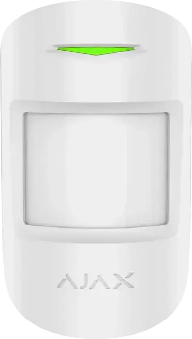 Ajax MotionProtect Plus Wireless Indoor Motion Detector, PIR and Microwave Sensor, Pet Immunity up to 20kg, 12m Range, Jeweller Technology, Color: White