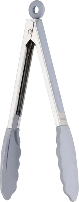 Ardesto AR3022GS Midori Kitchen Tongs, Stainless Steel and Silicone, 28 cm, Grey, Dishwasher Safe
