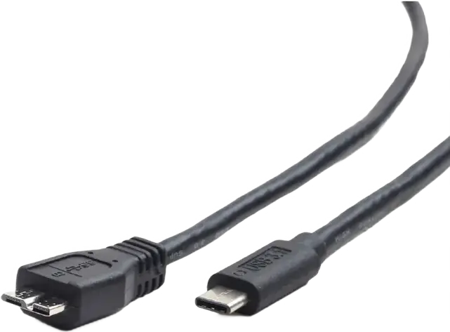 Кабель для зарядки и синхронизации Gembird CCP-USB3-mBMCM-1M USB 3.0 Type-C - Micro-USB, быстрая зарядка 18Вт, скорость 600 МБ/с, позолоченные коннекторы, 1м, черный