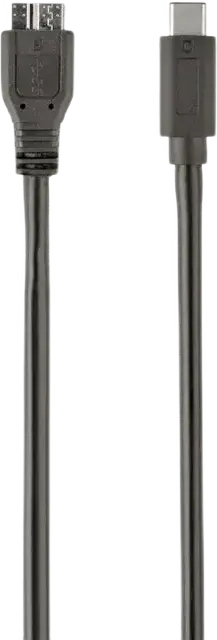 Кабель для зарядки и синхронизации Gembird CCP-USB3-mBMCM-1M USB 3.0 Type-C - Micro-USB, быстрая зарядка 18Вт, скорость 600 МБ/с, позолоченные коннекторы, 1м, черный