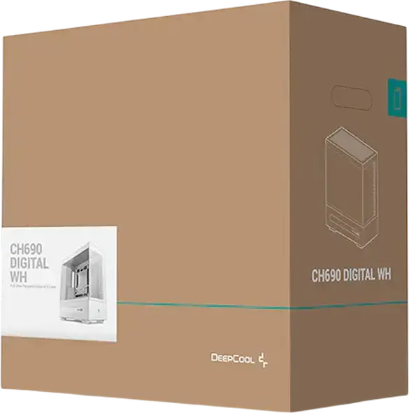 Carcasa PC Deepcool CH690 Digital WH Midi-Tower Fishtank Alb, Sticlă Temperată, Display Monitorizare Digitală, Suport ATX, 481x240x516mm, R-CH690-WHNNA0D-G-1