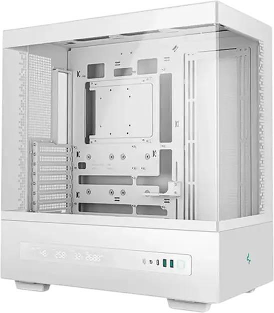 Carcasa PC Deepcool CH690 Digital WH Midi-Tower Fishtank Alb, Sticlă Temperată, Display Monitorizare Digitală, Suport ATX, 481x240x516mm, R-CH690-WHNNA0D-G-1