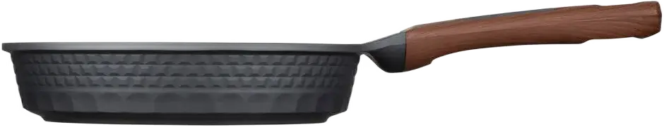 Resto Kitchenware Capella 93509 Cast Aluminum Frying Pan 24cm, Non-stick PFLUON Coating, Induction Compatible, Soft-touch Wood-effect Handle, Black