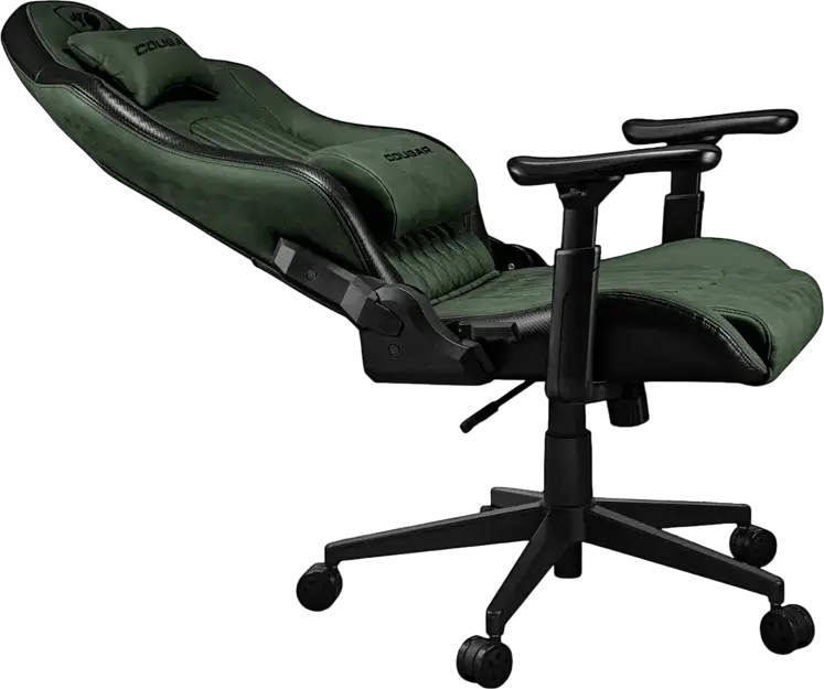 Игровое кресло Cougar Explore, цвет Army Green F, дышащая кожа ПВХ и PU, 3D регулируемые подлокотники, наклон 155 градусов, стальной каркас, поясничная поддержка, до 120 кг