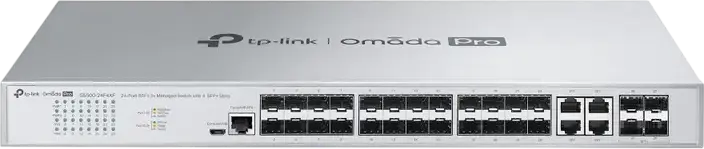 TP-Link Omada Pro S5500-24F4XF L2+ Managed Switch, 20x Gigabit SFP, 4x Combo SFP/RJ45, 4x 10G SFP+ Uplinks, Dual Redundant Power Supplies, Rackmount