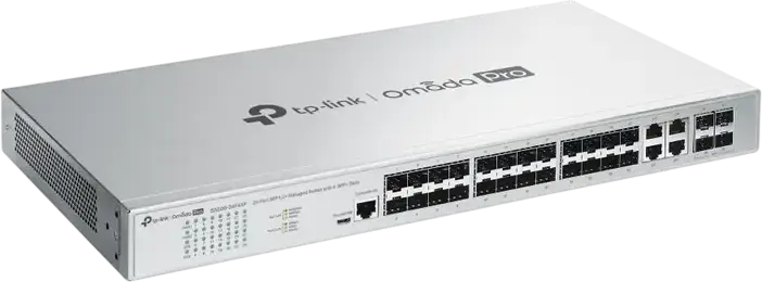 TP-Link Omada Pro S5500-24F4XF L2+ Managed Switch, 20x Gigabit SFP, 4x Combo SFP/RJ45, 4x 10G SFP+ Uplinks, Dual Redundant Power Supplies, Rackmount