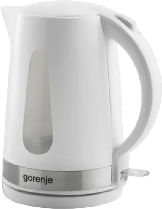 Fierbător electric Gorenje K17WE, Capacitate 1.7L, Putere 2200W, Corp din Plastic, Alb, Baza Rotativă 360, Protecție Fierbere Secată, Filtru Anti-calcar