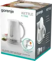 Fierbător electric Gorenje K17WE, Capacitate 1.7L, Putere 2200W, Corp din Plastic, Alb, Baza Rotativă 360, Protecție Fierbere Secată, Filtru Anti-calcar