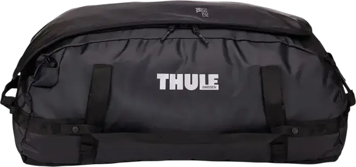 Geanta Thule Chasm Transformer 90L Hibrid Rucsac si Duffel, Nylon Poliester Rezistenta la Apa, Curele Padded Convertibile, Deschidere Lata, Negru