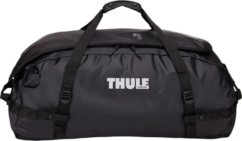 Geanta Thule Chasm Transformer 90L Hibrid Rucsac si Duffel, Nylon Poliester Rezistenta la Apa, Curele Padded Convertibile, Deschidere Lata, Negru
