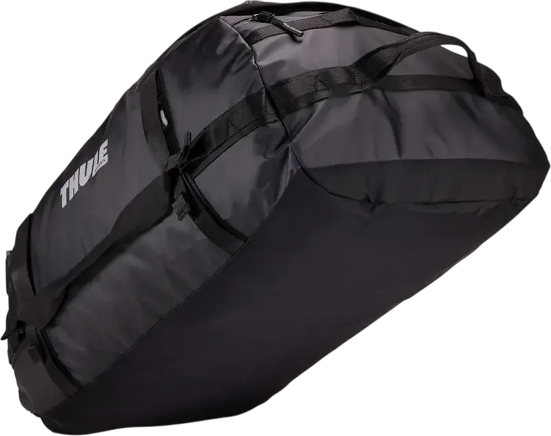 Geanta Thule Chasm Transformer 90L Hibrid Rucsac si Duffel, Nylon Poliester Rezistenta la Apa, Curele Padded Convertibile, Deschidere Lata, Negru