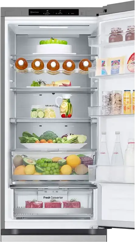 LG GBV7280BMB Freestanding Combi Refrigerator, Total No Frost, Smart Inverter Compressor, 387L Capacity, Energy Class B, Silver, 59.5x67.5x203 cm