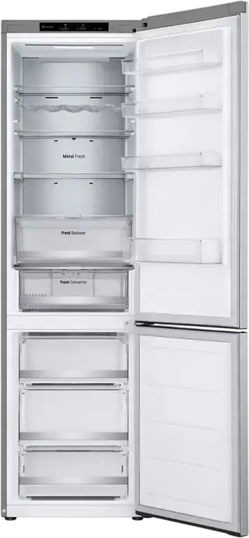 LG GBV7280BMB Freestanding Combi Refrigerator, Total No Frost, Smart Inverter Compressor, 387L Capacity, Energy Class B, Silver, 59.5x67.5x203 cm
