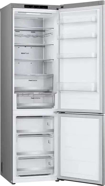 LG GBV7280BMB Freestanding Combi Refrigerator, Total No Frost, Smart Inverter Compressor, 387L Capacity, Energy Class B, Silver, 59.5x67.5x203 cm