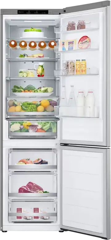 LG GBV7280BMB Freestanding Combi Refrigerator, Total No Frost, Smart Inverter Compressor, 387L Capacity, Energy Class B, Silver, 59.5x67.5x203 cm