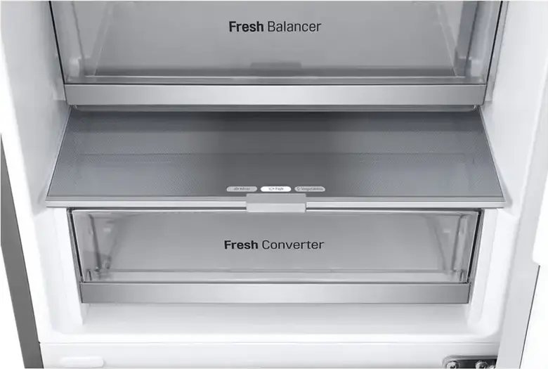 LG GBV7280BMB Freestanding Combi Refrigerator, Total No Frost, Smart Inverter Compressor, 387L Capacity, Energy Class B, Silver, 59.5x67.5x203 cm