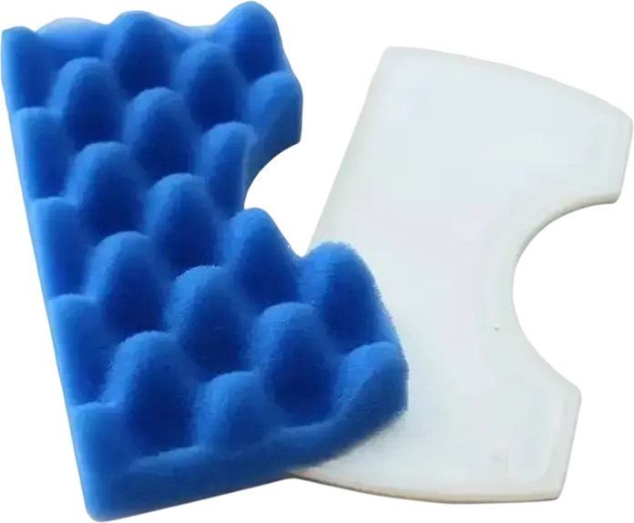 EcoFilterBags HEPA 116 Vacuum Cleaner Filter Set with White HEPA Element and Blue Foam Pre-filter for Samsung SC 18 M, SC 43, SC 44, SC 45, SC 47, VC 2100, VC 3100