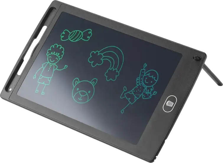 Cellularline LCD Writing Tablet 8.5" Colorful Screen Graphics Tablet with Pressure Sensitive Stylus, Lock Button and USB Charging, Black