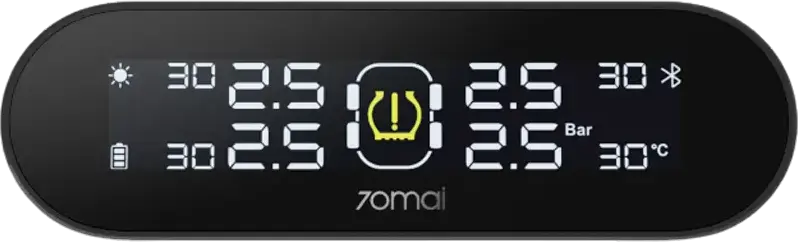 70mai T05 Lite TPMS Tire Pressure Monitoring System, Real-time Air Pressure and Temperature Sensor with Solar Power Receiver, Leak & Blowout Alerts