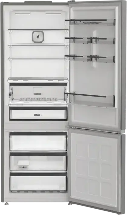 Whirlpool WHK2 6493W X5E Independent Combi Refrigerator, Dual No Frost, ZenInverter Compressor, 6th Sense, Water Dispenser, Stainless Steel, 490L, 192x70x74.5 cm