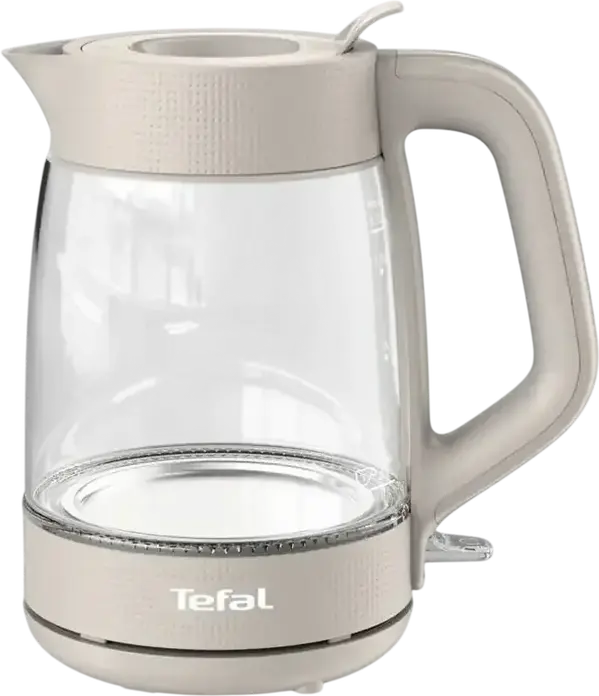Tefal Morning KO2G0BE0 Electric Glass Kettle, 1.7L Capacity, 2000W, 360° Base, Anti-scale Filter, Boil-dry Protection, Backlight Illumination, Beige
