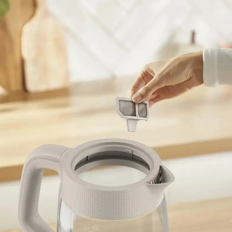 Tefal Morning KO2G0BE0 Electric Glass Kettle, 1.7L Capacity, 2000W, 360° Base, Anti-scale Filter, Boil-dry Protection, Backlight Illumination, Beige