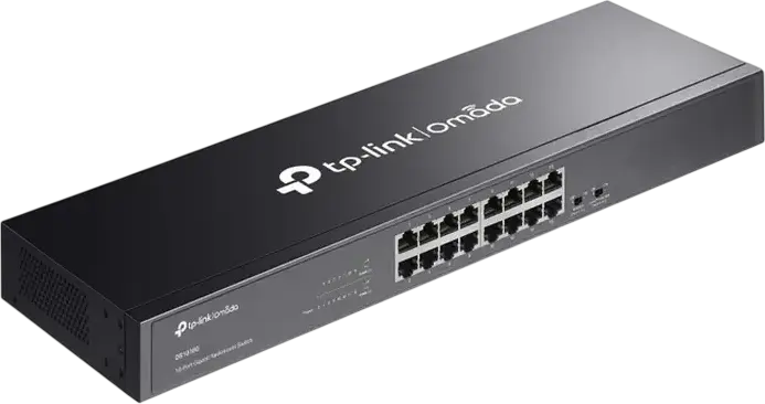 Switch TP-Link DS1016G Omada Neadministrat Rackmount 16 Porturi Gigabit 10/100/1000Mbps, Capacitate Comutare 32Gbps, Green Ethernet, Carcasă Oțel, Fără Ventilator