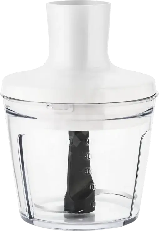 Tefal DailyMix HB533138 Hand Blender 600W, Stainless Steel Foot, with Chopper 0.5L, Whisk and 0.8L Beaker, Anti-Splash Protection, White