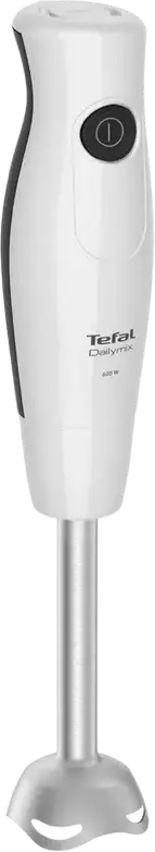 Tefal DailyMix HB533138 Hand Blender 600W, Stainless Steel Foot, with Chopper 0.5L, Whisk and 0.8L Beaker, Anti-Splash Protection, White
