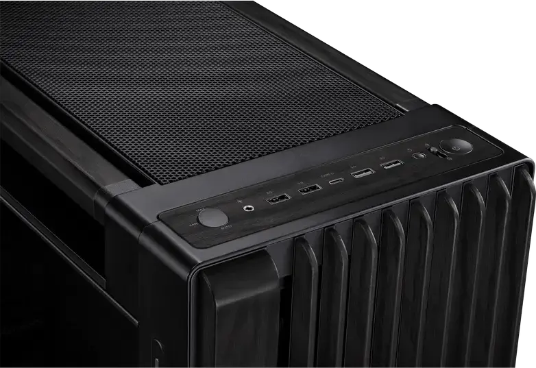 Carcasa Mid Tower ASUS ProArt PA602 Wood Edition, Suport E-ATX, Lemn Thermowood certificat FSC, Sticla Temperata, Radiator 420mm, Ventilatoare 200mm