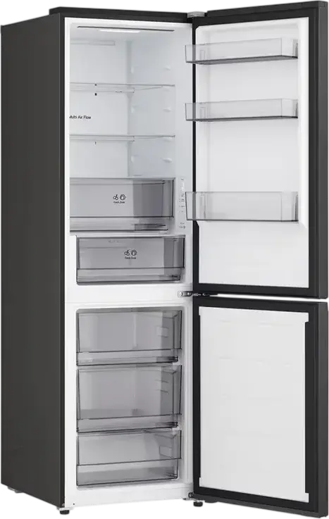 Frigider Combinat LG GBBSJ10DEP, Free-standing, Total No Frost, Capacitate Netă 333L, ThinQ, Inverter Compressor, Negru, Clasa Energetică D, 186 cm