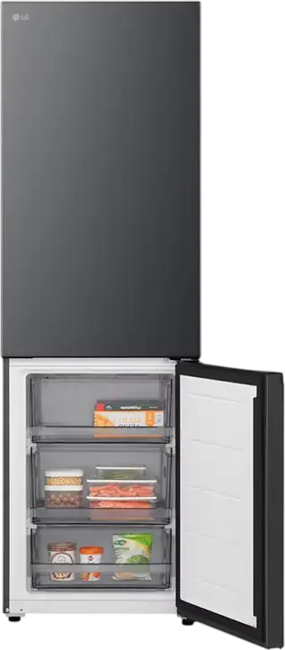 Frigider Combinat LG GBBSJ10DEP, Free-standing, Total No Frost, Capacitate Netă 333L, ThinQ, Inverter Compressor, Negru, Clasa Energetică D, 186 cm