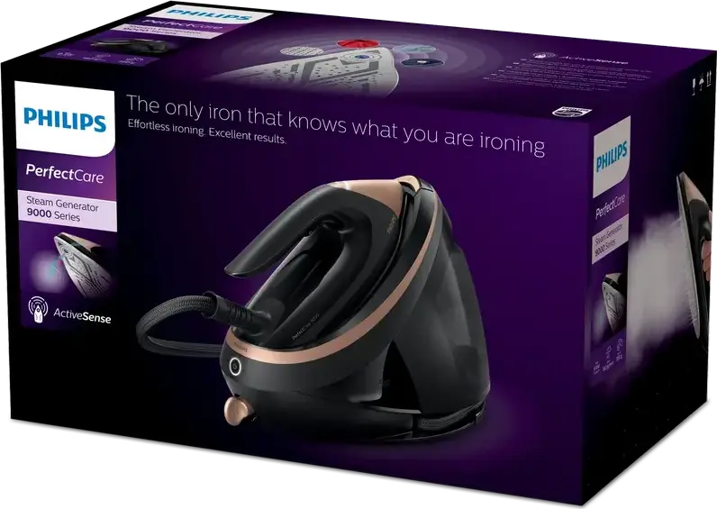 Philips PerfectCare 9000 PSG9040/80 Steam Generator Iron, 3100W, 9 Bar Pressure, 750g/min Boost, SteamGlide Elite Soleplate, ActiveSense Technology